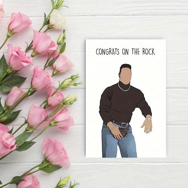 Karta Zaręczynowa The Rock, Karty Zaręczynowe dla Par Nowo Zaręczonych Karta Gratulacyjna, Zabawne Prezenty Zaręczynowe dla Niego, Gratulacje z okazji The Rock