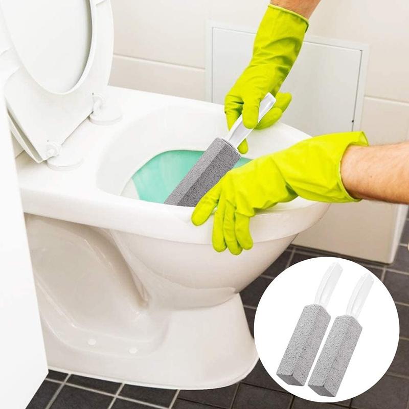 Pumice Steen voor Toilet met Handvat 2 Stuks Pumice Steen Borstel Pumice Steen Schoonmaakstick Kalkverwijderaar Afwassen Schoonmaakgereedschap