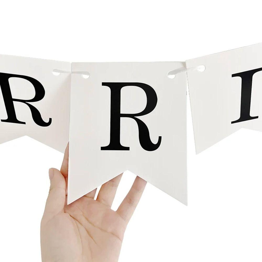 Just Married Letter Banner Bridal Shower Paper Garland Bunting Banner  Party Decoration Supplies