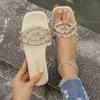 Crystal Rome Women Slippers Fashion Summer Bling Flat Shoes Women Comfort Outdoor Casual Sandals Party Slippers Slides Women