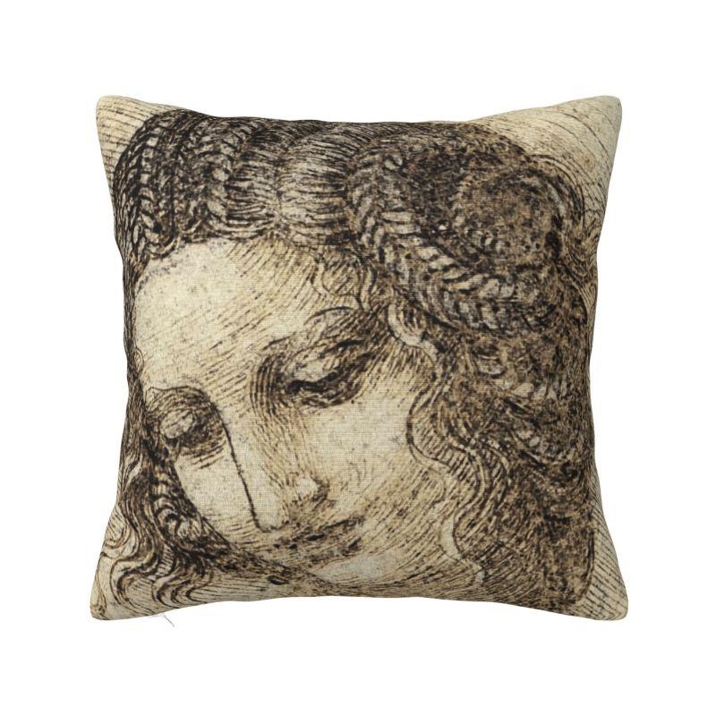 Mysterious Smile Leonardo Da Vinci Pillow Case for Sofa Mona Lisa Nordic Cushion Cover Car Pillowcase