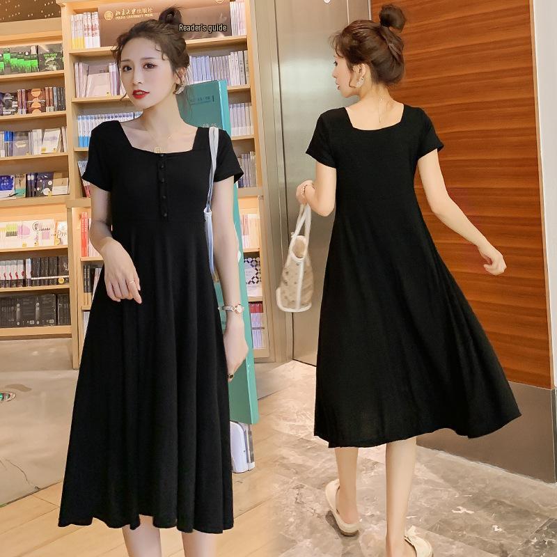 

Real Shot Modal Solid Color Short Sleeve Maternity Dress M серый