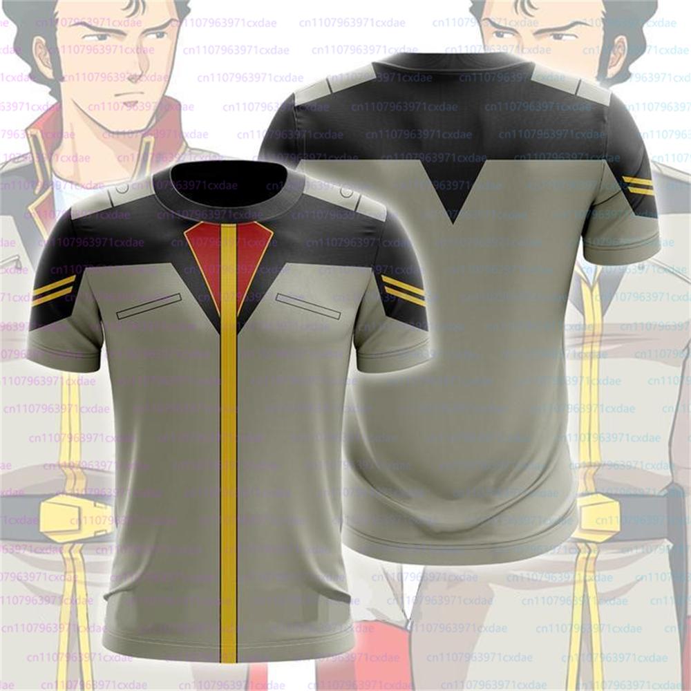 Anime Mobile Suit Gundam 3D Print Cosplay Boys Uniform Casual Loose Crew Neck Short Sleeve T-Shirt Summer Men's Streetwear Tops
