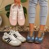 Damen Übergröße Deutsche Trainer Sneaker, Retro Colorblock Patchwork Freizeitschuhe, Komfort Flache Gehenschuhe für Damen