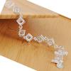925 Sterling Silver Square Zirconium Stone Bracelet, Wedding Fashion Jewelry