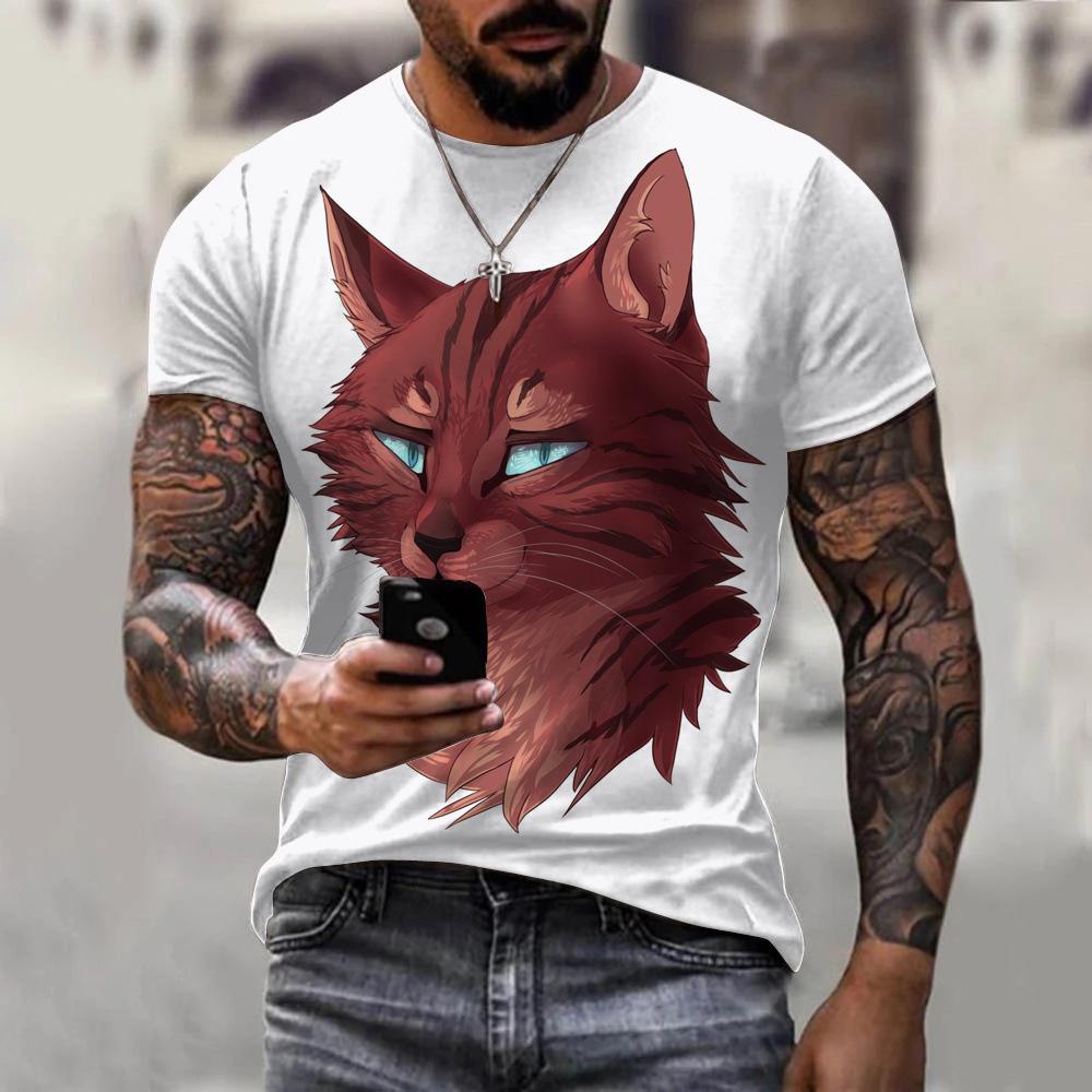 T-shirt Men's 3D Printed Bird Animal Ink Painting Pattern Summer Men And Women Fashion Casual Oversized Crew Neck T-shirt Top