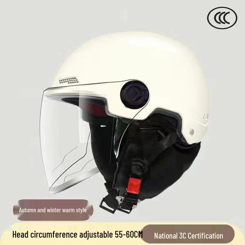 "3C Certified Warm Electric Motorcycle Helmet for Men & Women - Cold Protection for Autumn & Winter"