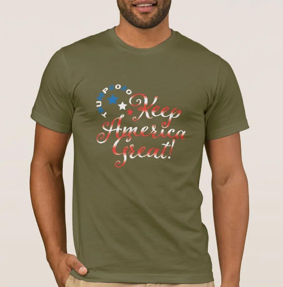 Keep America Great Fashion Stars and Stripes Font T Shirt New 100 Cotton Short Sleeve ONeck Tshirt Casual Mens Top