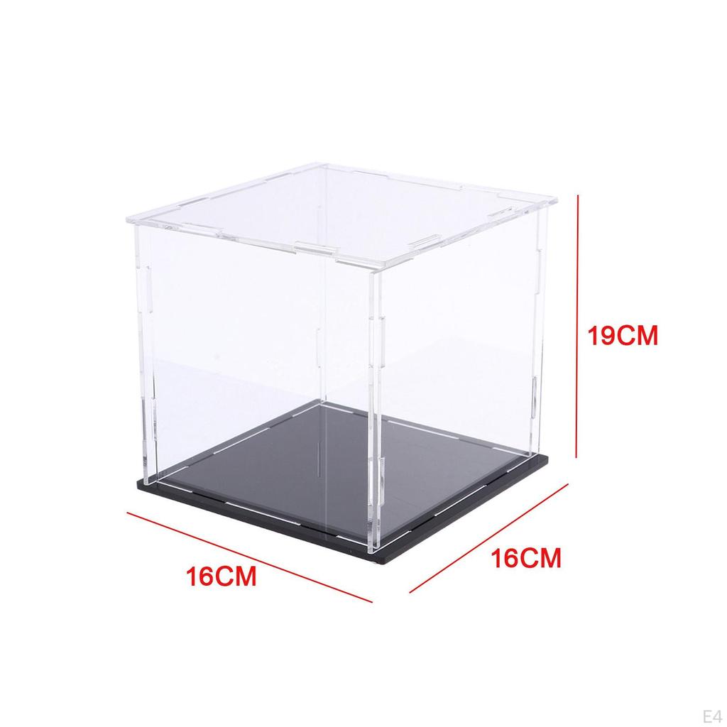 Acrylic Display Case Showcase Dustproof Holder Box for Doll Sculpture Jewellery Toy