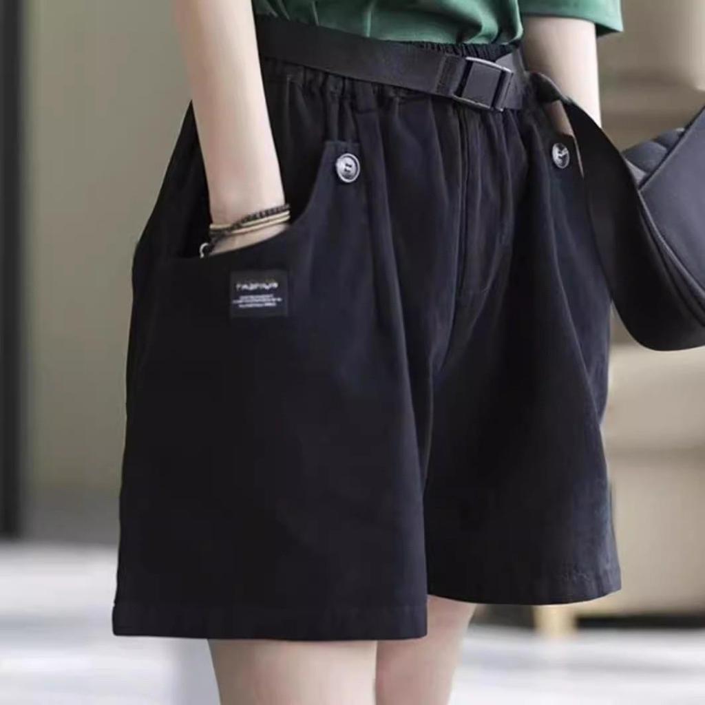 2025 Women's Summer Wide-Leg Cotton Shorts: Loose, Large, Slim-Fit, Versatile, Fashionable, Literary, Five-Point Casual Design