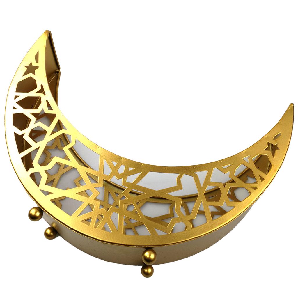 Moon Star Dinner Plate Tray Hollow Pattern Rounded Edges Rust Prevention Moon Star Serving Tray for