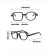 Left Square Right Round Transparent Fashion Novelty Glasses Clear Computer Anti Blue Light Eyeglasses PC Frame and Lens, Full Rim, Decorative Lens