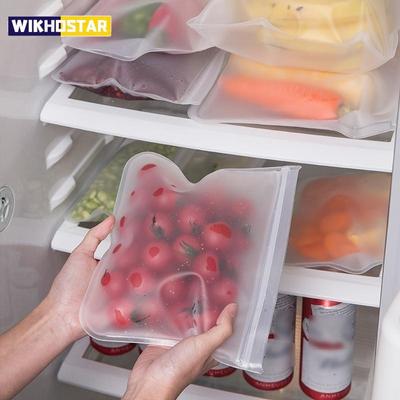 Conteneurs de stockage des aliments en Silicone, sacs de stockage des aliments réutilisables, sacs à déjeuner, sac à fermeture éclair debout, tasse, conteneurs étanches pour aliments frais
