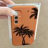 Coconut Tree Pattern TPU Soft Slim Case For Samsung S25 S24 FE S23 Ultra S22 S21 A16 A56 A36 A55 A15 Leather Texture Shockproof Matte Phone Cover