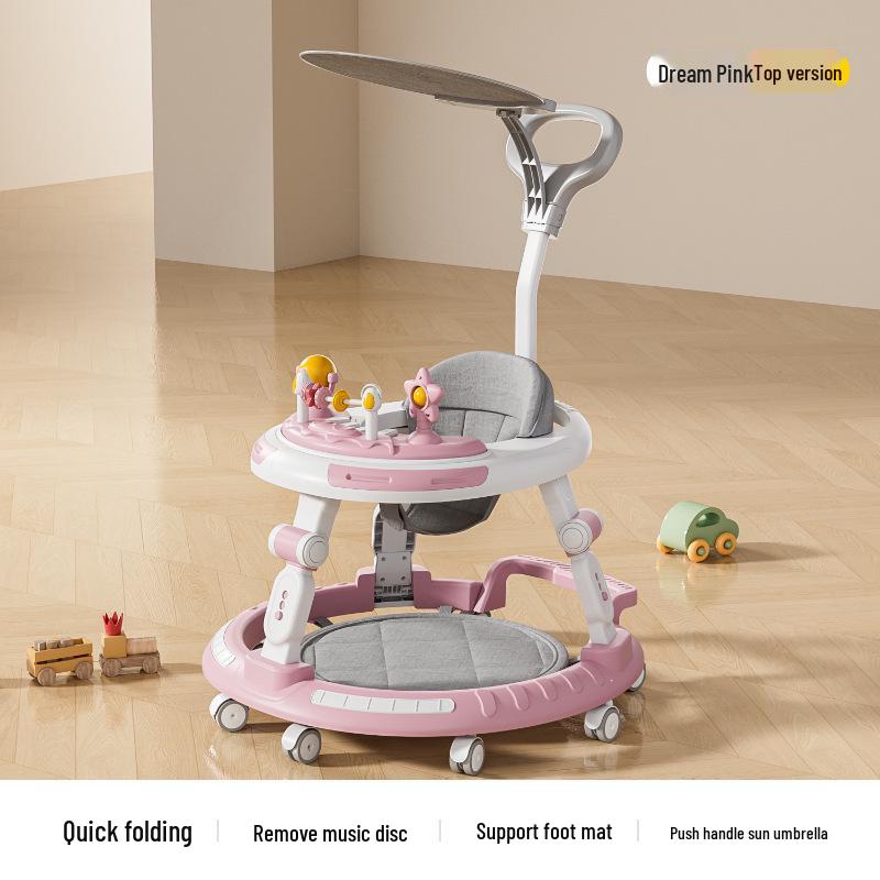 Verstellbarer Lauflernwagen und Hochstuhl für Alter 6 Monate bis 3 Jahre - Kippschutz und Beinstellungs-Präventionsmerkmale