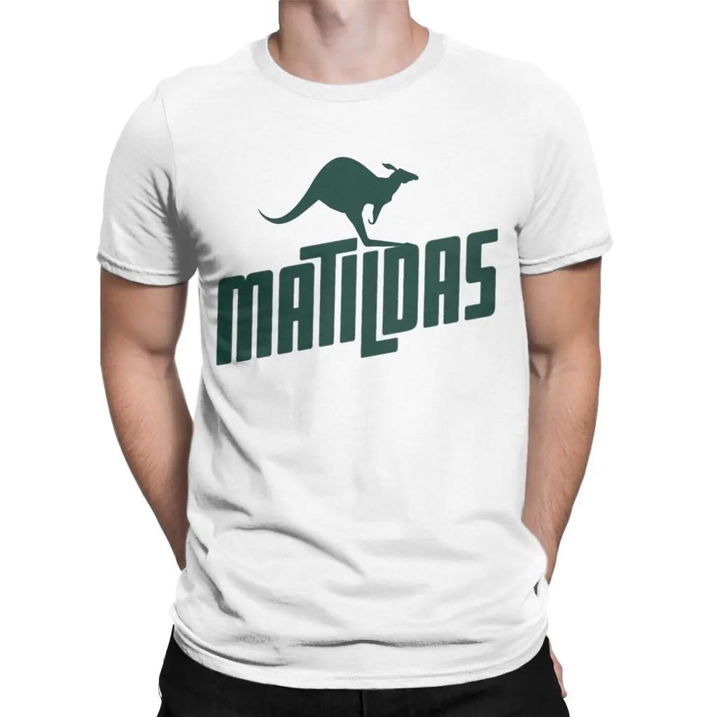 Matildas Kangaroo T-Shirts Men Australia Womens Soccer Unique Pure Cotton Tee Shirt Crewneck Short Sleeve T Shirt Summer Clothes