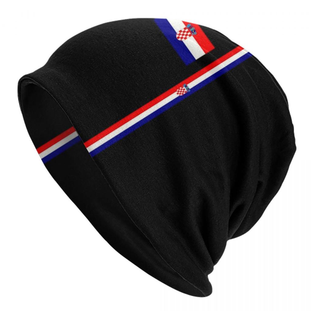 Custom Chessboard Glitter Croatia Skullies Beanies Caps Unisex Winter Warm Knitted Hat  Chess Board Bonnet Hats Outdoor Ski Cap