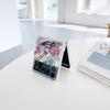 For Samsung Galaxy Z Flip 4 3 Flip4 Flip3 Case Trend Fashion Label Pattern Painted Transparent Shockproof Folding Hard Back Case