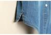 Women's Short Sleeve Lace-Up Denim Shawl Shirt-Jacket
