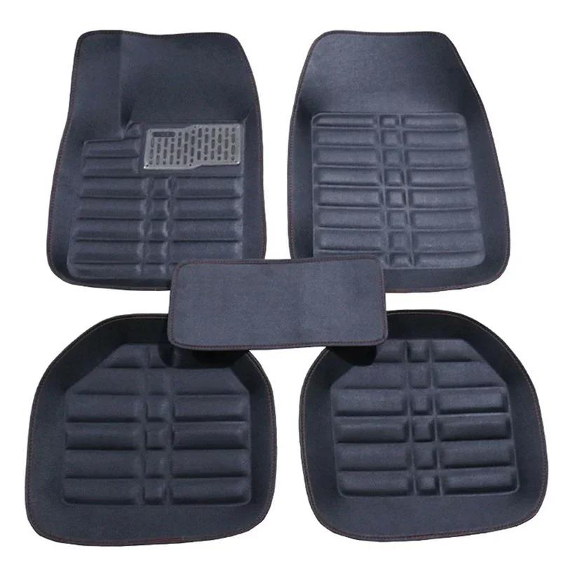 5pcs Premium Easy Clean Waterproof Auto Foot Pad Universal Waterproof PU Leather Durable Car Floor Mats Car Interior Accessorie