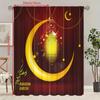 Set Of 2 Luxury Islamic Muslim Eid Theme Printed Curtain Moon Living Room Bedroom Decoration For Great Made Polyester