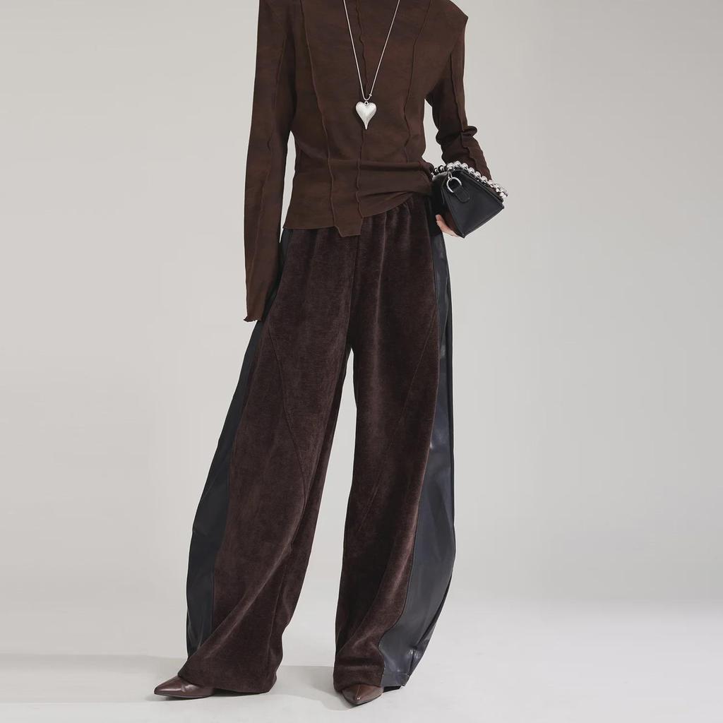 Maillard Women's Wide-Leg Velvet-Lined Sports Sweatpants for Autumn/Winter