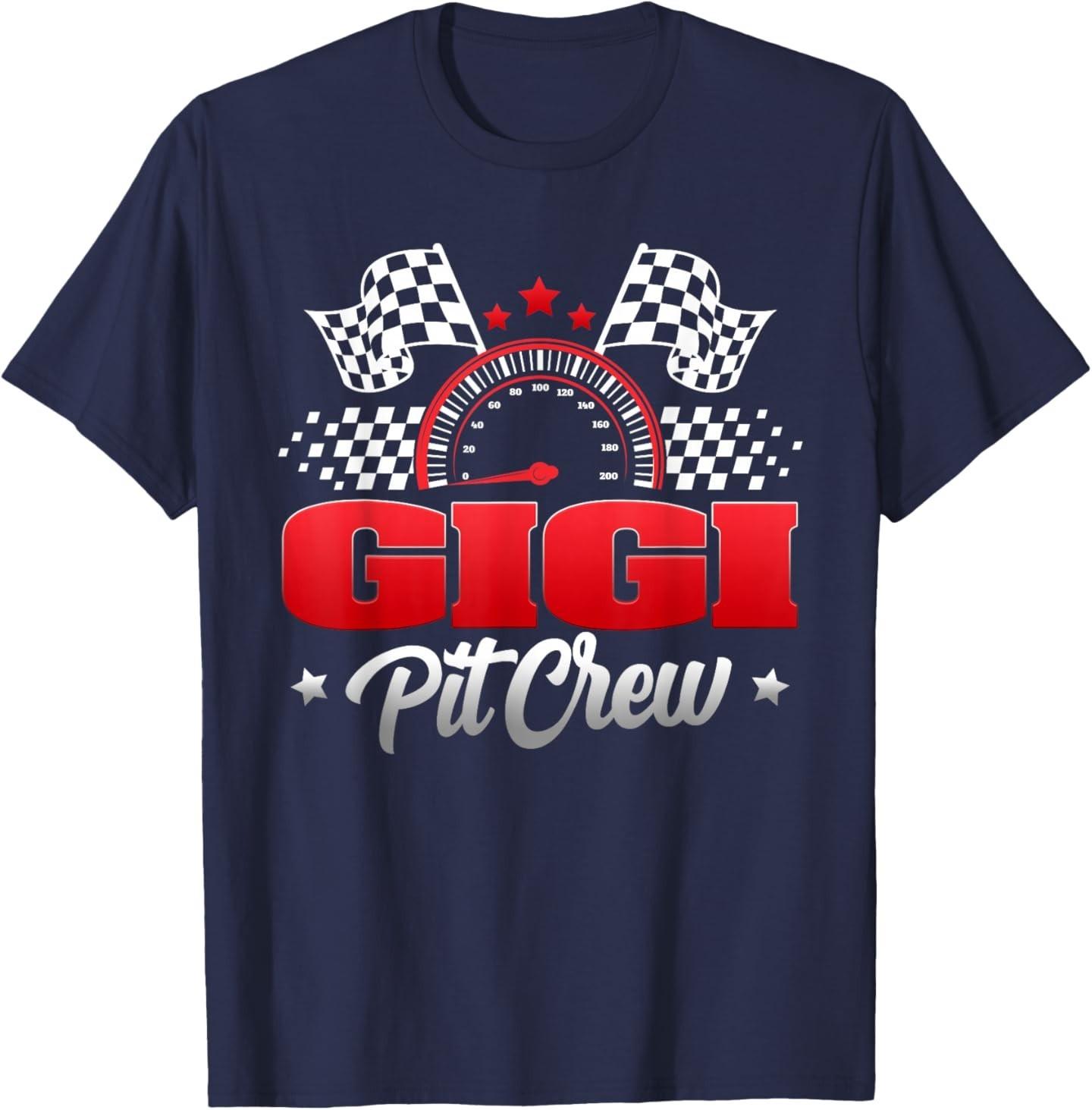 Gigi Pit Crew Race Car Birthday Family Matching T-Shirt S