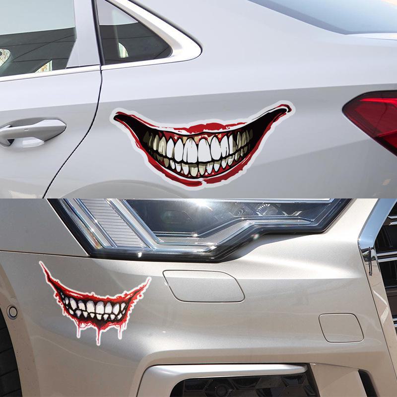 Autocolante de Halloween Blood Lips Evil Clown pentru cască de mașină și motocicletă