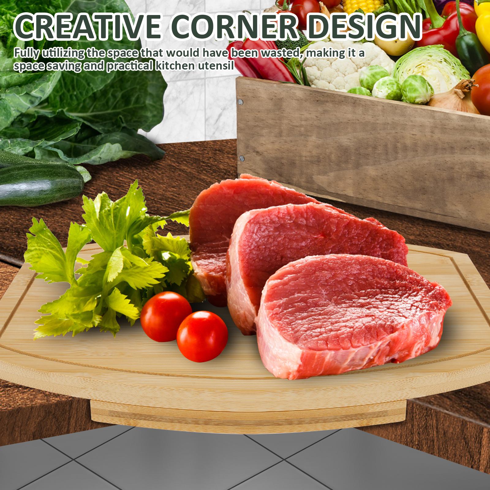 Kitchen Cutting Board Wooden Corner Chopping Board Space Saving Non-Slip Corner Counter Chopping Boards for Kitchen Accessories