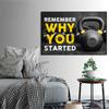 Fitness Sports Print Remember Why You Started Poster Motivation Canvas Painting Gym Modern Picture Gym Wall Art Home Decor Gift