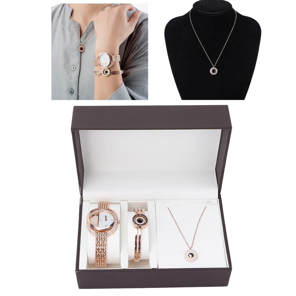 Business   Women Watch Bracelet Necklace Set Anniversary Birthday Gift Jewelry Set