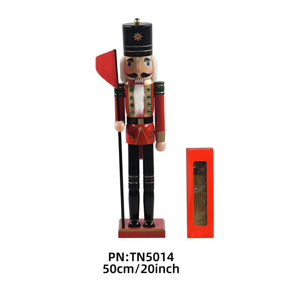 20-Inch Wooden Nutcracker Puppet for Christmas Home Decoration