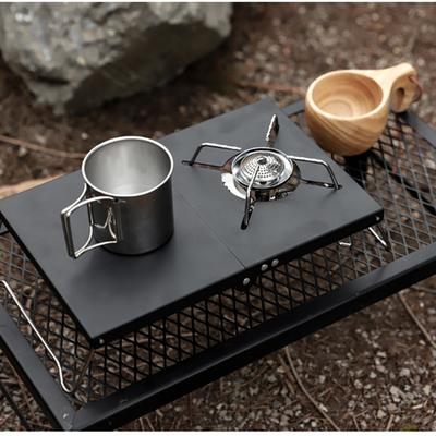 Outdoor Camping Folding Table Stainless Steel Portable Spider Stove Accessories Thin Hollow Design Barbecue Picnic Table