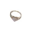 Elegant S925 Silver Double Layer Heart Moonstone Woven Ring For Trendy Girls