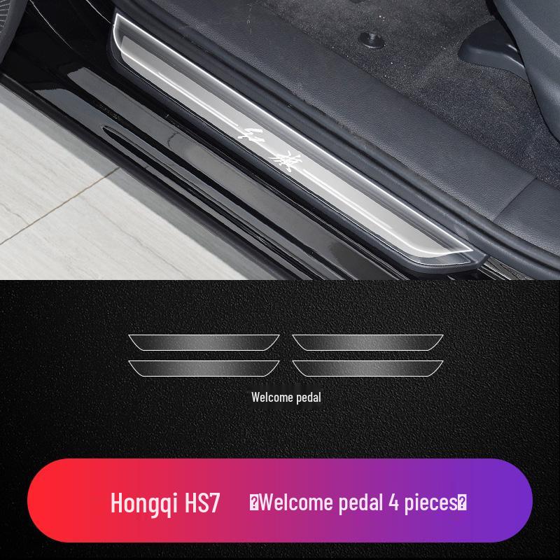 Suitable Welcome Pedal Metal Strips & TPU Protective Film for Hongqi H5/H7/H9/HS5/HS7/E-HS3 Sill Strips