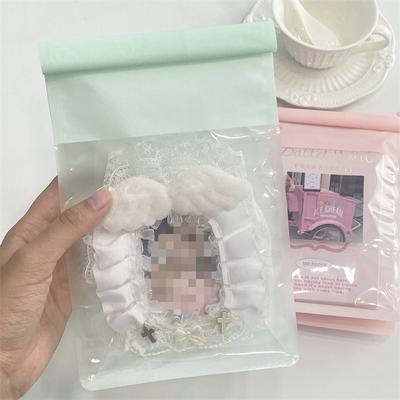 5 Stück INS süße Macaron-Farbe transparente Fenster Rollrand Aufbewahrungstasche Kpop 3-Zoll-Fotokarten-Verpackungstasche Mädchen Geschenkpaket Tasche