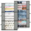 Ohbien Set of 6 Clothing Storage Cases, 60 X 40 X 35cm, Large Capacity 84L, Non-Woven Fabric, Dustproof, Breathable, Foldable, with Transparent Window