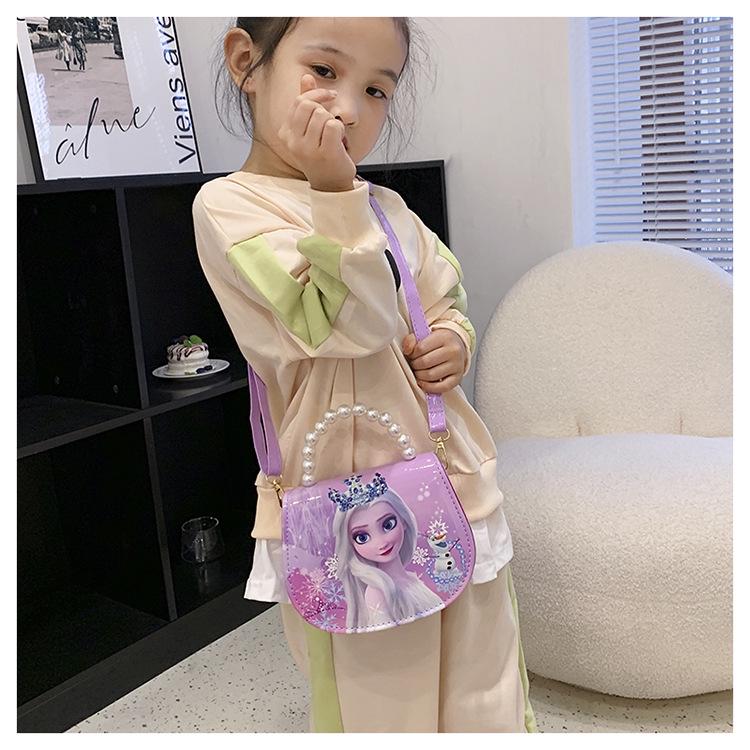 Princess-Style Cartoon Crossbody Bag - Cute Handheld Shoulder Purse for Girls