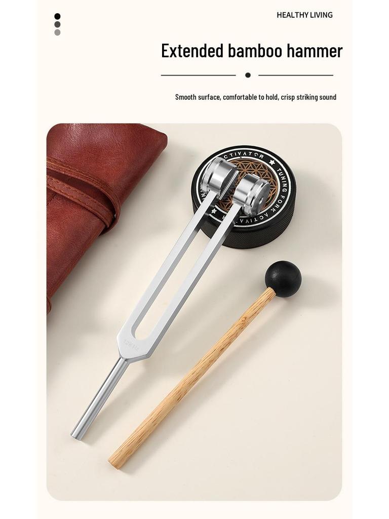 Aluminum Alloy Yoga Sleep Aid Tuning Fork Set with Leather Case