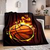 1pc Basketball Fire Blanket, Lightweight Flannel Throw Blanket for Sofa, Bed, Travel, Camping, Living Room, Office, Couch047