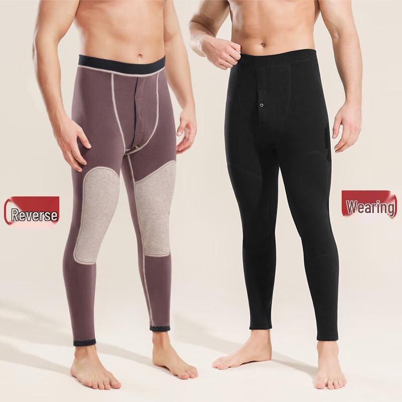 OEING Men's Fleece-Lined Warm Pants with Cashmere Knee Protection