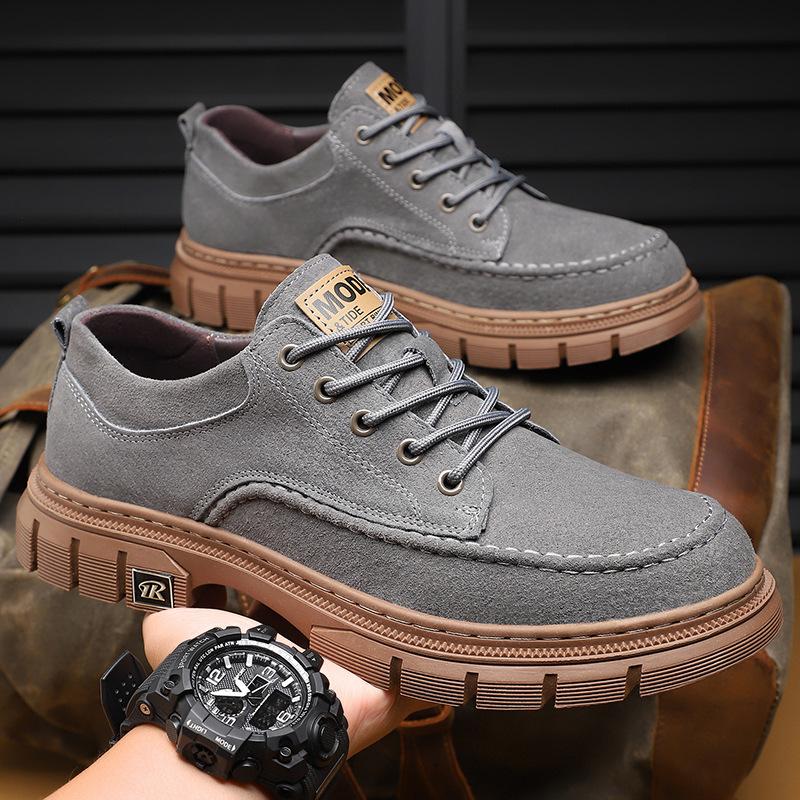 

Мужская обувь британская деловая повседневная кожаная обувь с низким верхом ботинки Martin модная обувь мужская молодежная обувь для сноуборда мужская 44 серый