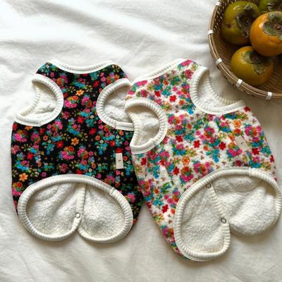 Colorful Floral Dog Vest Sleeveless Pet Shirt Small Dogs Cardigan Warm Winter Poodle Outfit for Small Medium Breeds Bichon Frise Cats