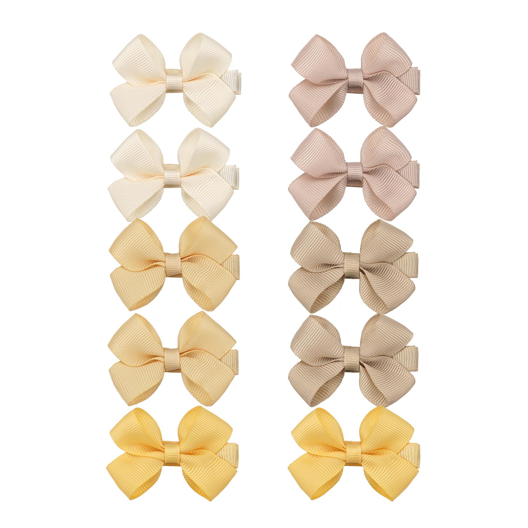 

10 шт. Крошечные детские бантики-заколки Полностью обтянутые 2 Бантики Заколки Зажимы Аксессуары для волос для маленьких девочек, младенцев и малышей в Па