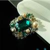 Women Trendy Classic Square Brooch Pin Luxury Vintage Lady Coat Clothing Pins Jewelry Gift