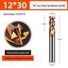 55° CNC Tungsten Steel 4-Flute End Mill, Alloy Coated, Superhard Flat Milling Cutter for Stainless Steel