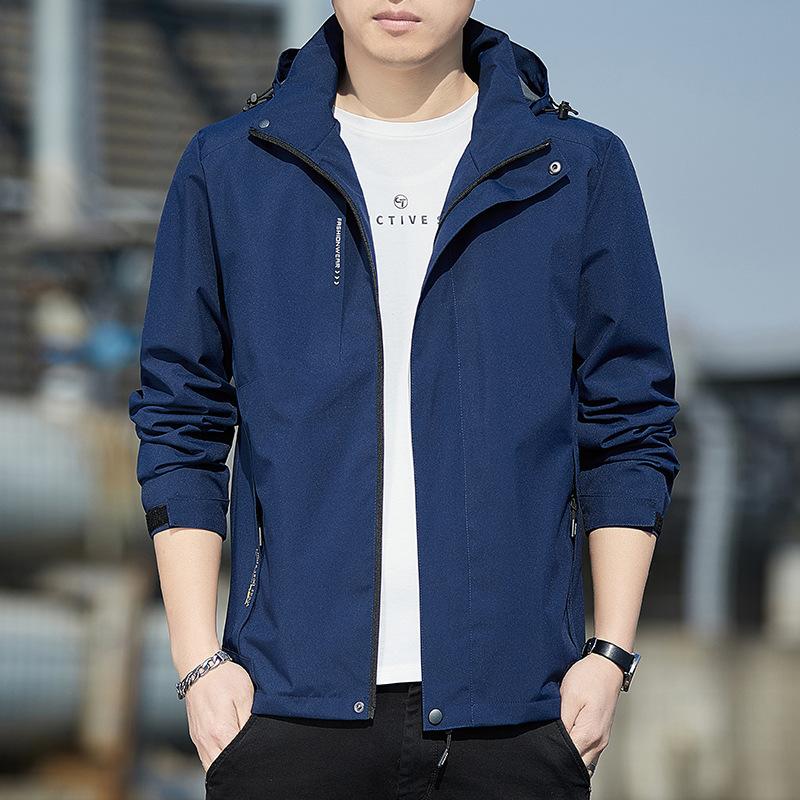 Jacket Men's Spring and Autumn New Style Removable Hooded Windproof Jacket Outdoor Fashion Mountaineering Jacket