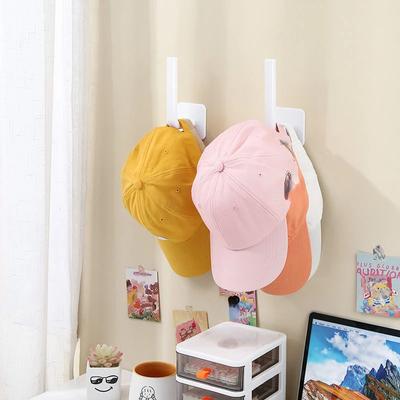 1PC Cap Holder Hat Rack for Baseball Caps Adhesive Hat Hooks Wall Cap Hanger Kitchen Storage Rack Organizer Door Closet Hook