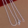 European & American Trend Cable Knit Silver Necklace & Bracelet Set - 4MM Shiny Twisted Rope Design