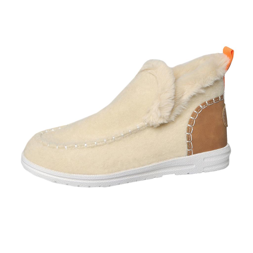 Roman Botas Fashion Catwalk Warm and Comfortable Plus Velvet Casual Short Boots Winter/autumn Round Toe Women's New Snow Boots